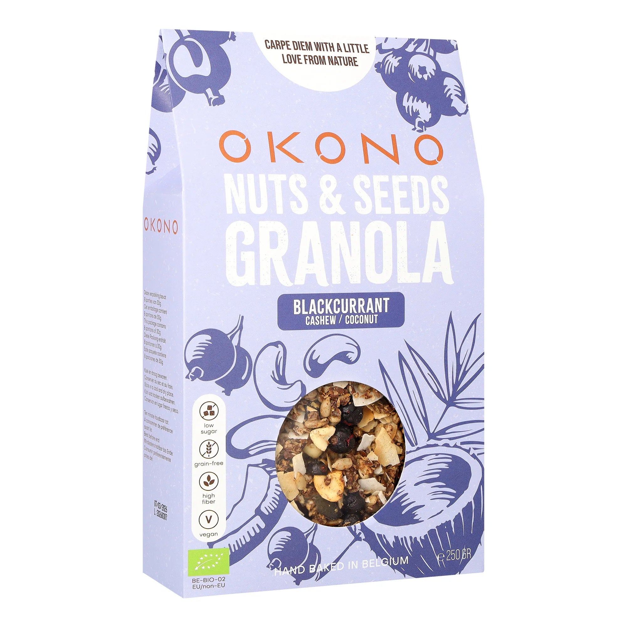 Bio Nuts & Seeds Granola Blackcurrant OKONO 250g x8 03000046