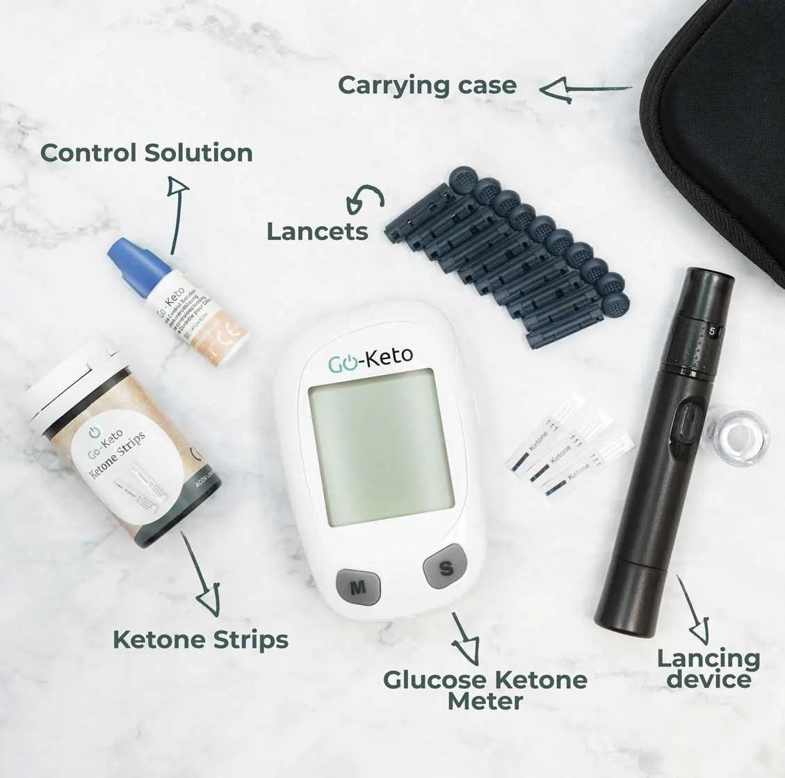 Go-Keto Ketone Kickstart Set Blood Glucose Ketone Meter Go-Keto Vital20