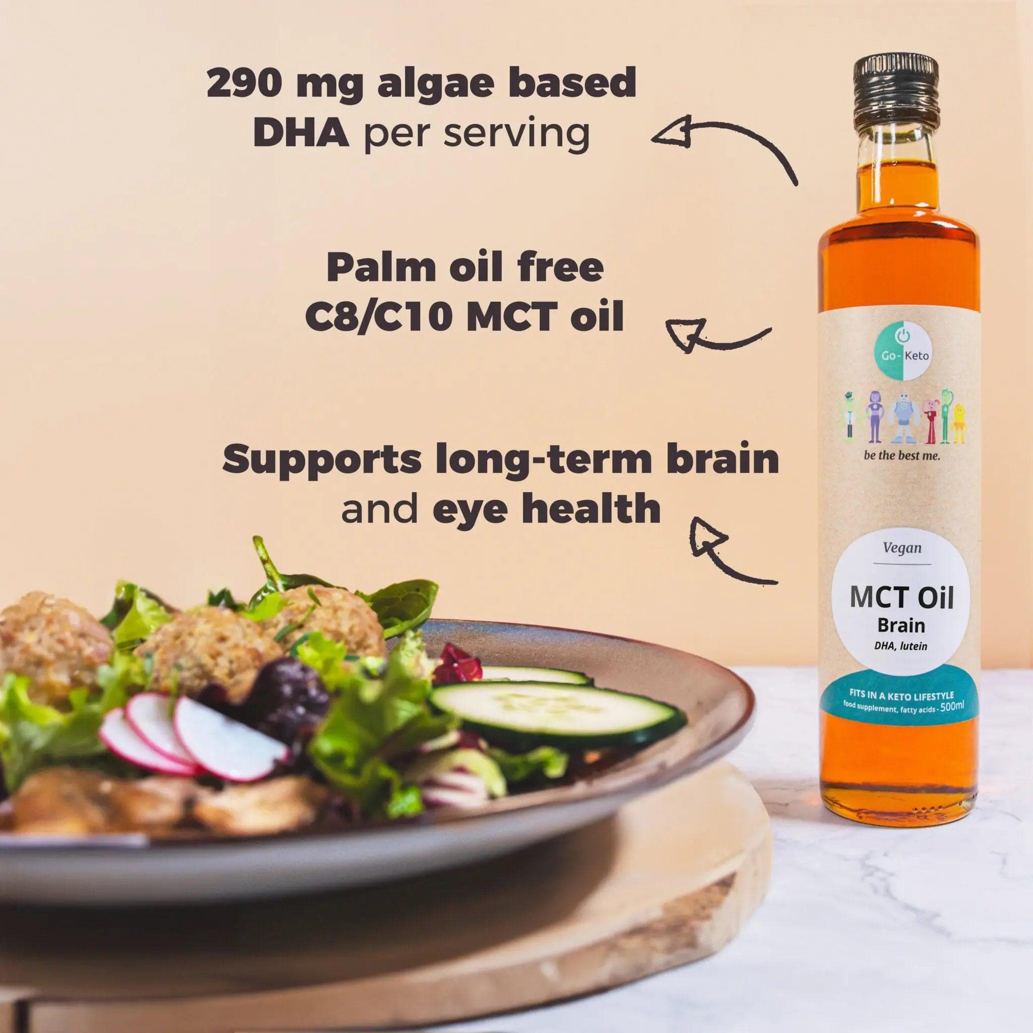 Go-Keto MCT Oil Brain DHA Lutein Go-Keto 500ml P-GK-BRN-723 Vital20