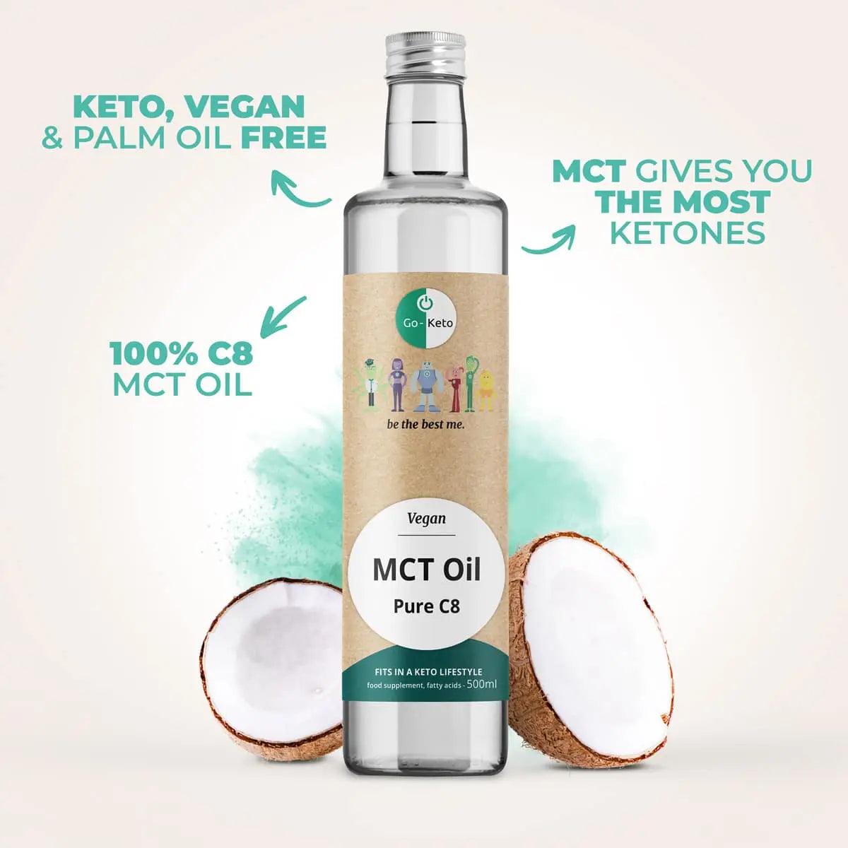 Go-Keto MCT Oil Pure Coconut C8 Go-Keto 500ml P-GK-C8-679 Vital20