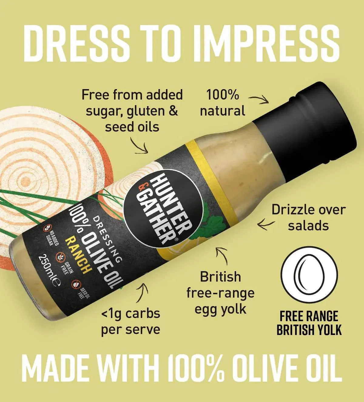 Hunter & Gather Olive Oil Dressing Ranch Hunter & Gather 250ml 00900017 Vital20