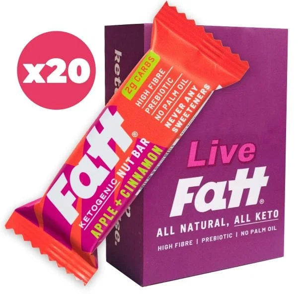 Keto Bar Apple Cinnamon Live Fatt 30g x20 live fatt Snacks 01900019