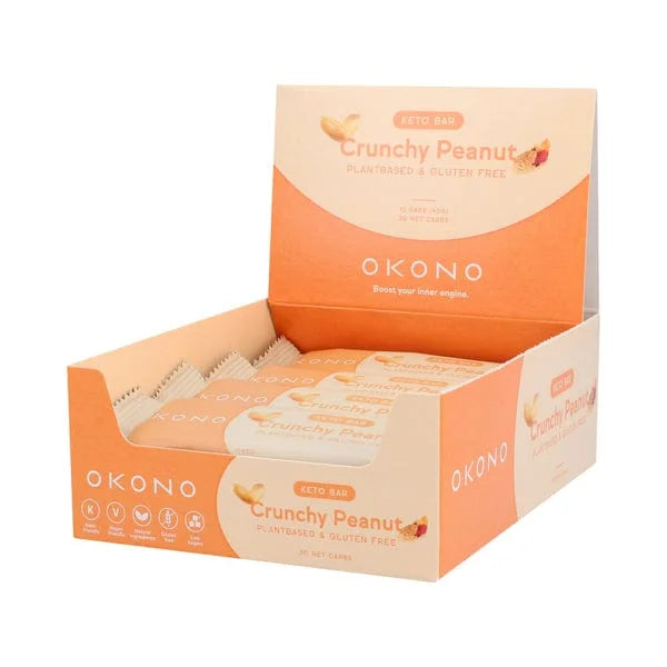 Keto Bar Crunchy Peanut OKONO 40g x12 okono Snacks 03000032