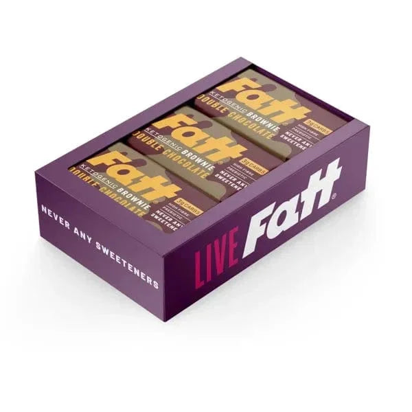 Keto Brownie Double Chocolate Live Fatt 40g x18 live fatt Snacks 01900025
