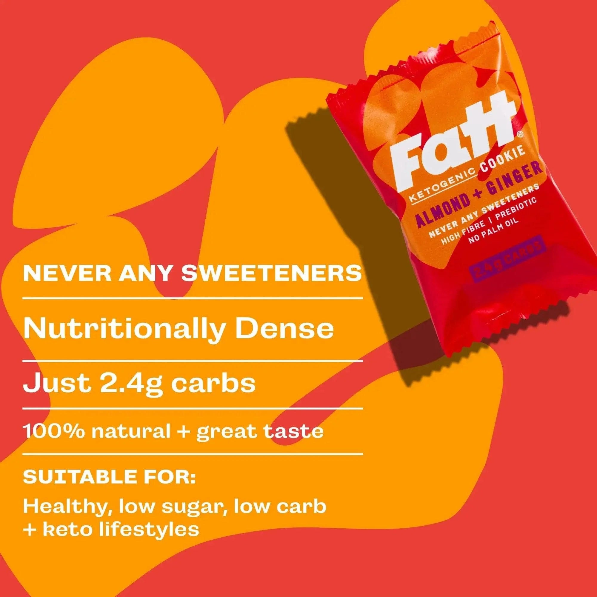 Keto Cookie Almond Ginger Live Fatt 30g x12 live fatt Snacks 01900024