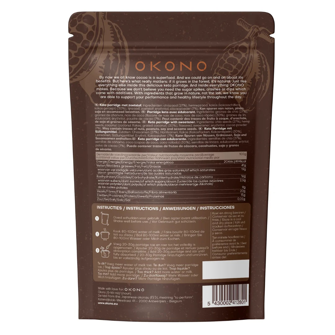 Keto Porridge Cocoa OKONO 250g x10 OKONO 03000043