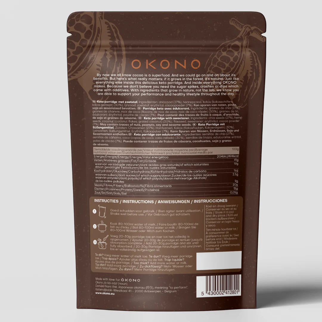 Keto Porridge Cocoa OKONO 250g x10 OKONO 03000043