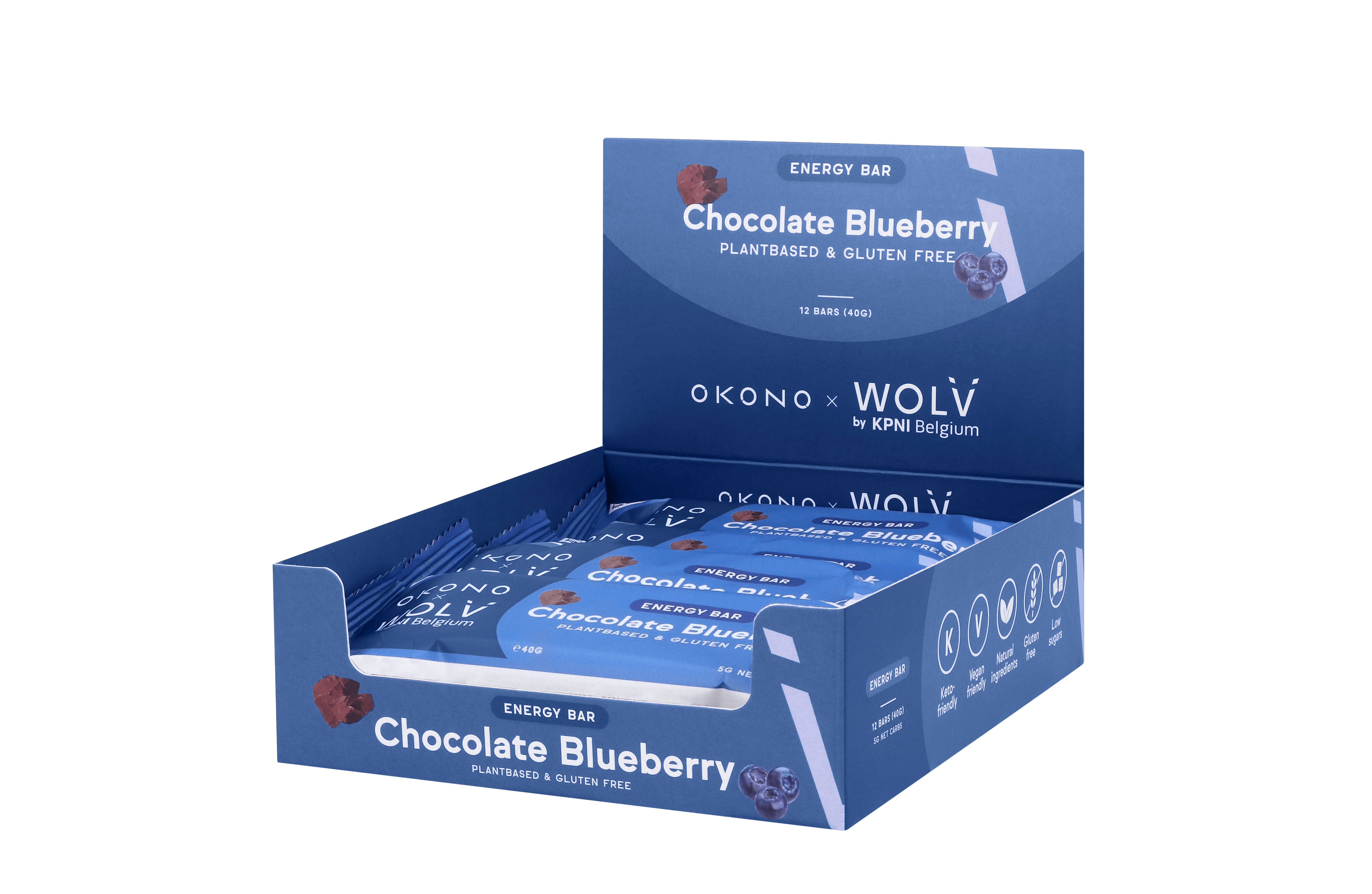 OKONO Keto Energy Bar Chocolate Blueberry Okono Vital20