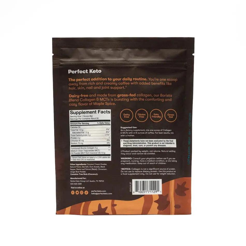 Perfect Keto Keto MCT Collagen Powder Barista Maple Spice Perfect Keto 237g P-PKBB-MP55 Vital20