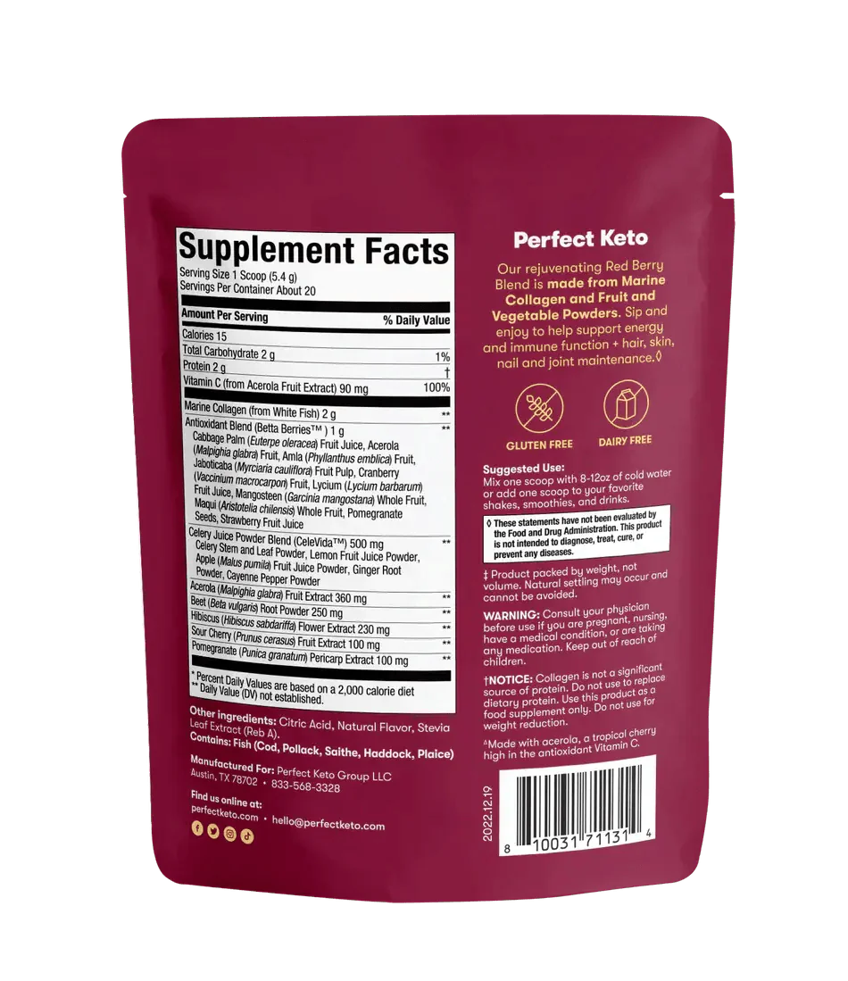 Perfect Keto Super Reds Hibiscus Lemonade Perfect Keto 109g P-PKRBB-HL18 Vital20