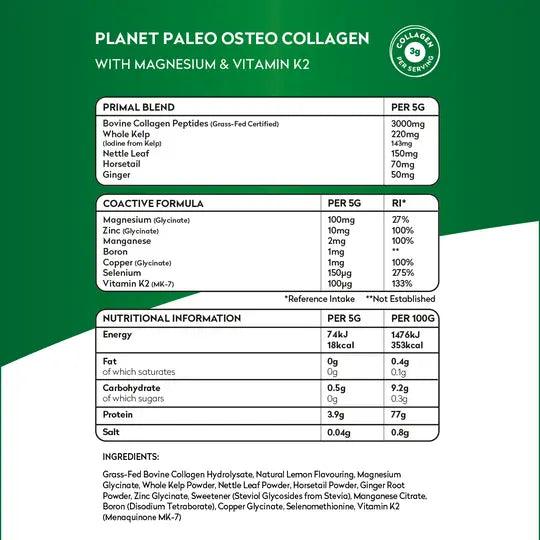 Planet Paleo Collagen Powder Osteo Bone Support Planet Paleo 175g 03100010 Vital20