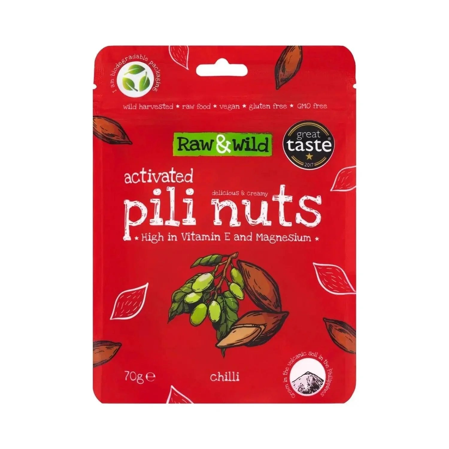 Raw & Wild Pili Nuts Chilli Raw & Wild 70g 03200002 Vital20