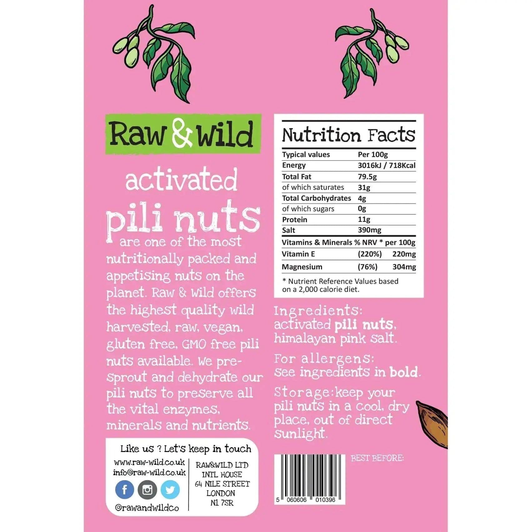 Raw & Wild Pili Nuts Himalayan Pink Salt Raw & Wild 22g 03200005 Vital20