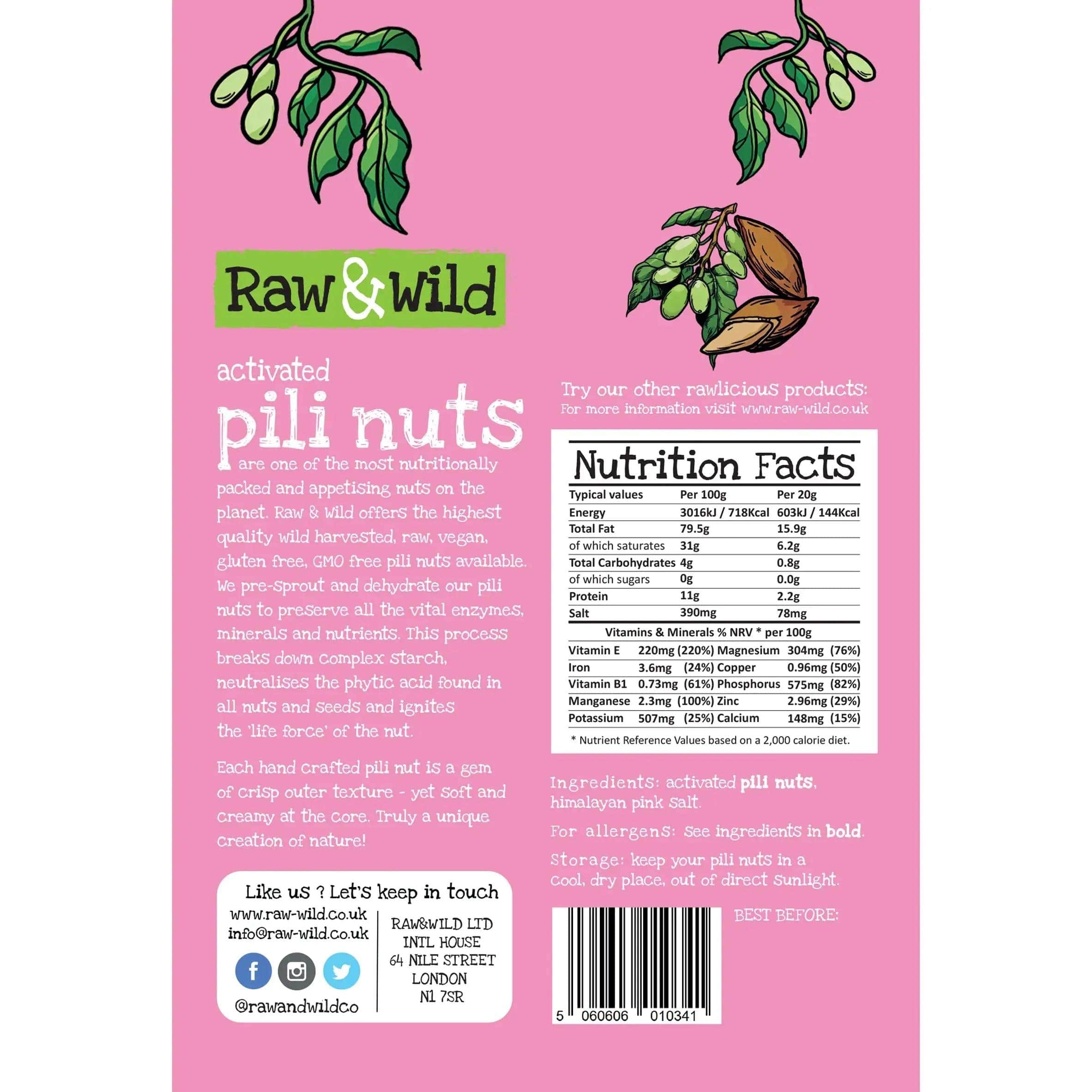 Raw & Wild Pili Nuts Himalayan Pink Salt Raw & Wild 70g 03200006 Vital20
