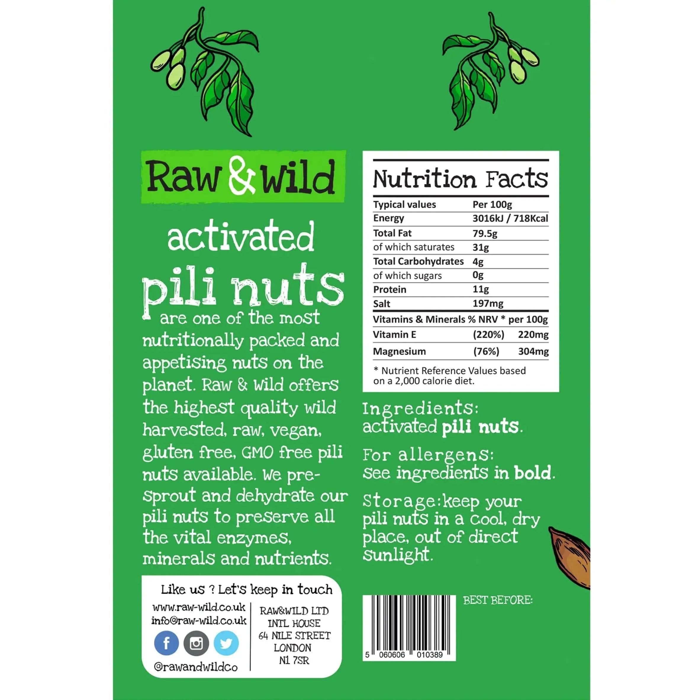 Raw & Wild Pili Nuts Original Raw & Wild 22g 03200007 Vital20