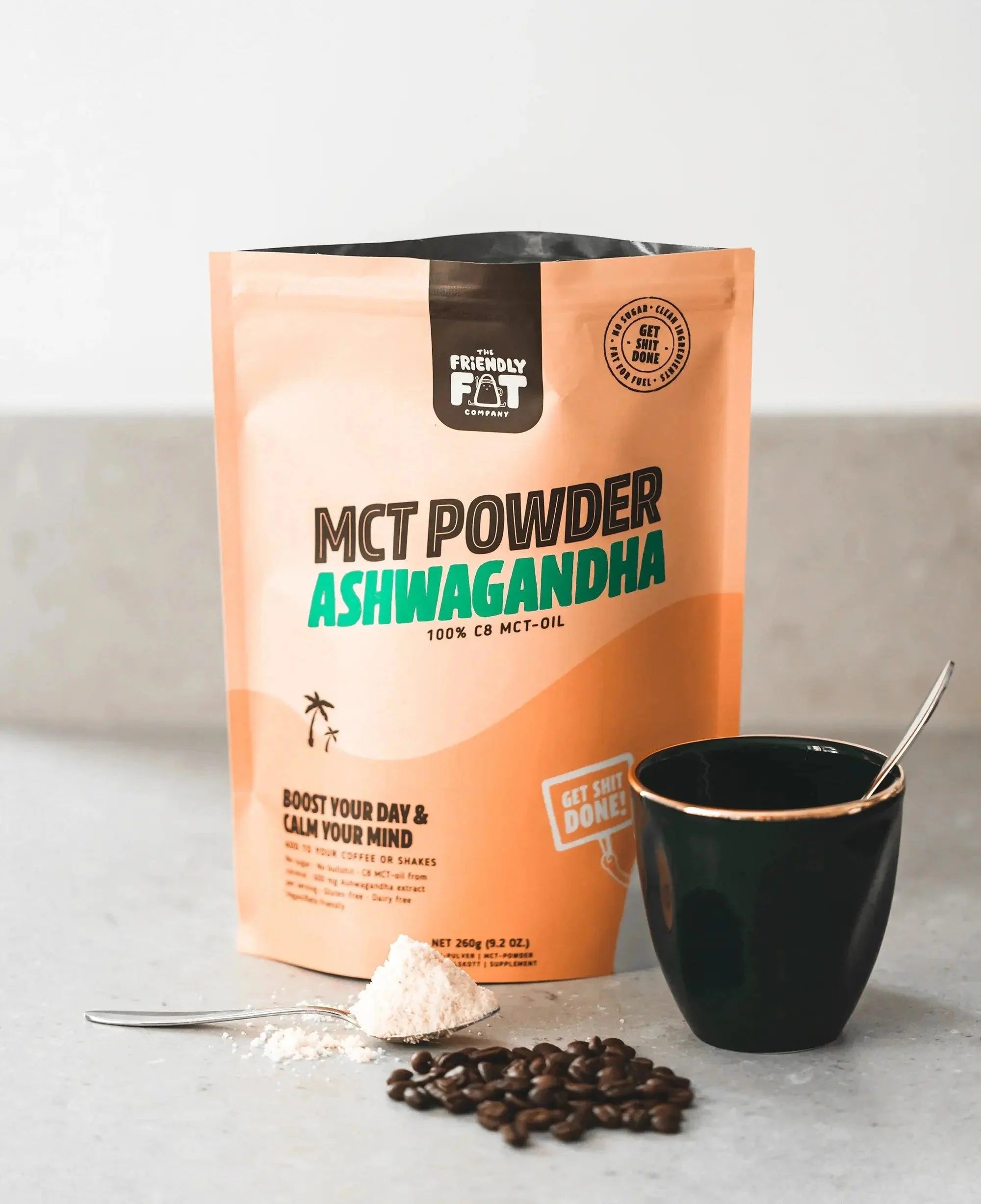 The Friendly Fat Company MCT Powder C8 Ashwagandha The Friendly Fat Company 260g 02000009 Vital20