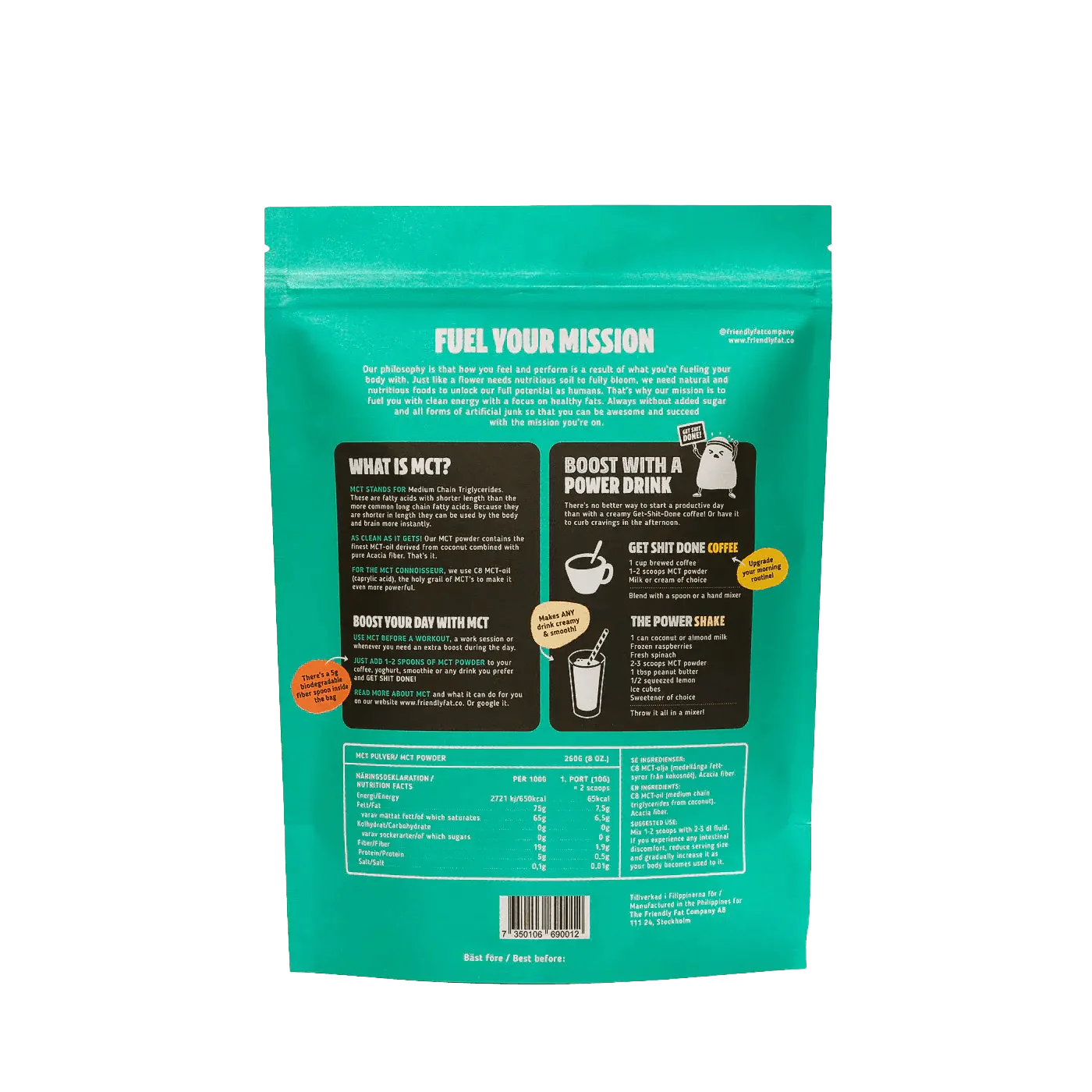 The Friendly Fat Company MCT Powder C8 The Friendly Fat Company 260g 02000005 Vital20