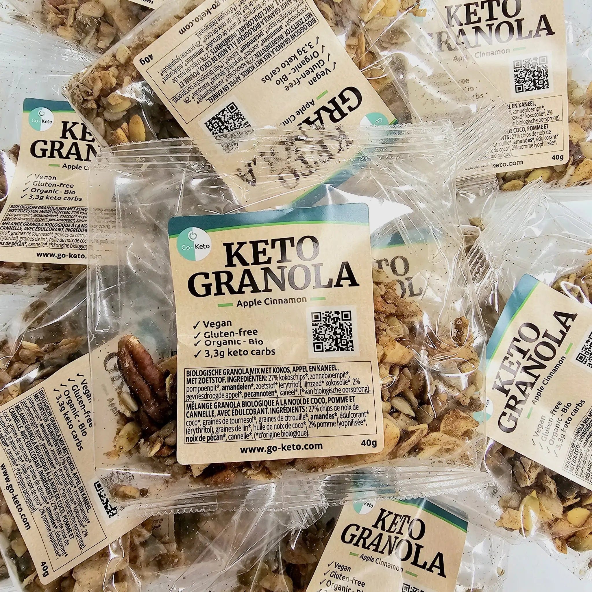 Go-Keto Single Serve Bio Granola - Go-Keto Apple Cinnamon 20*40g O-GK-GRP-AC553 Vital20