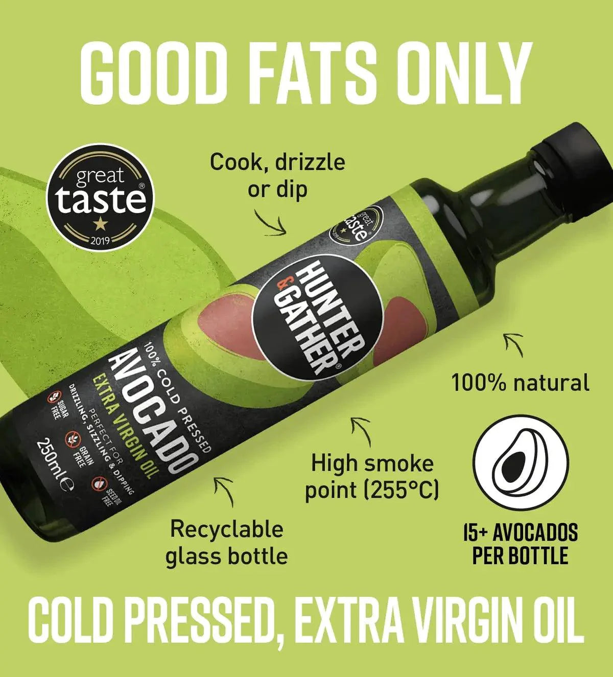 Hunter & Gather Avocado Oil Extra Virgin Hunter & Gather 250ml 00900003 Vital20
