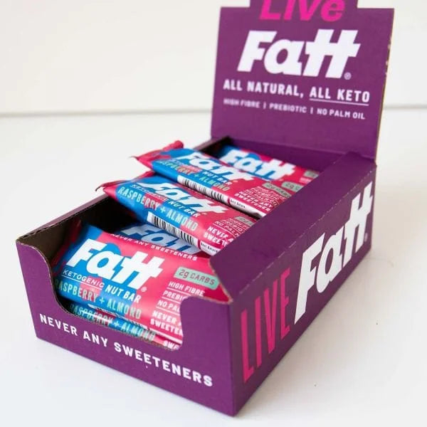 Keto Bar Raspberry Almond Live Fatt 30g x20 live fatt Snacks 01900022