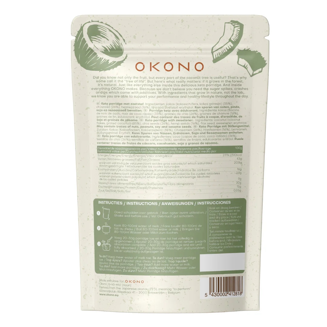 Keto Porridge Coconut OKONO 250g x10 OKONO 03000041