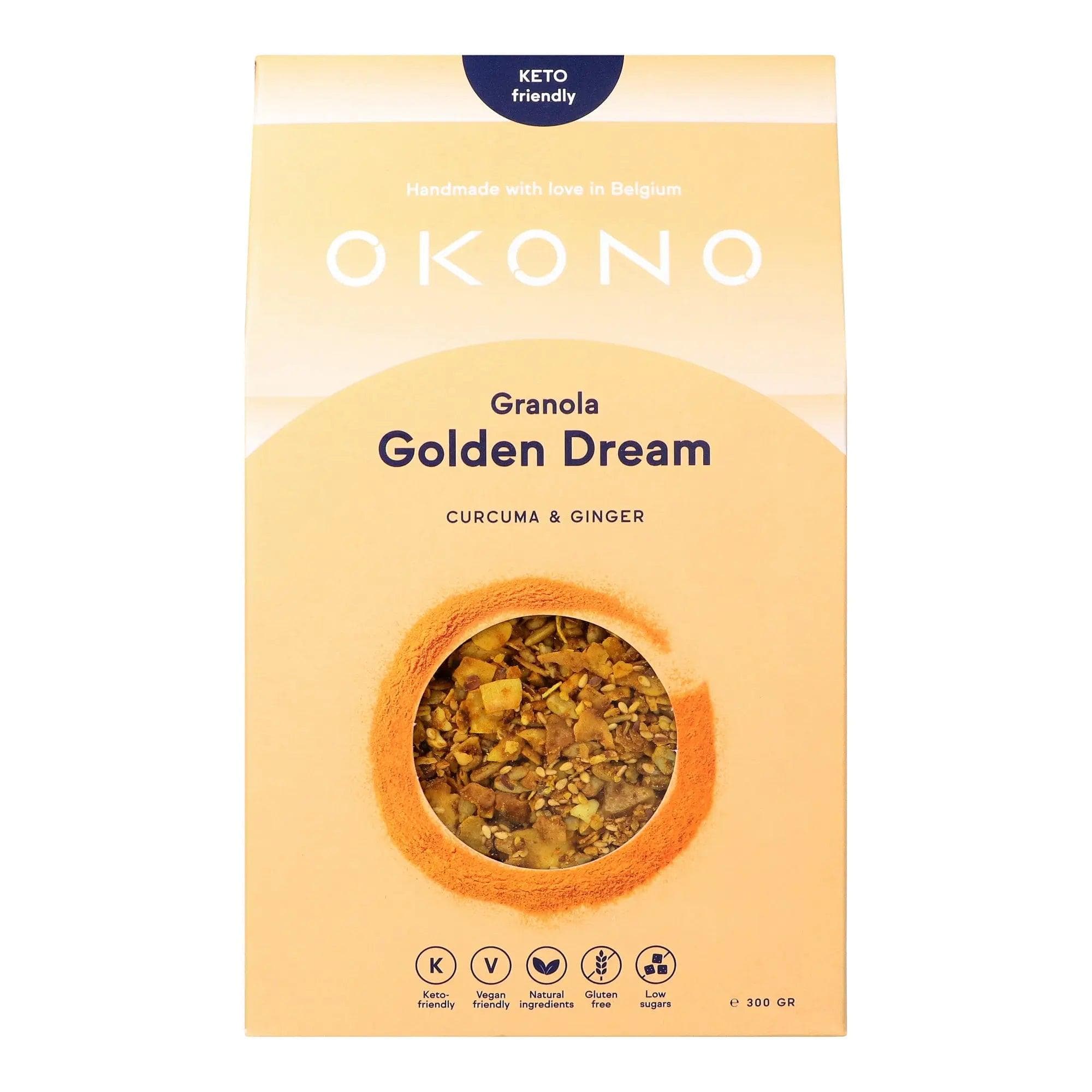 OKONO Keto Granola Golden Dream Curcuma & Ginger OKONO 300g 03000005 Vital20