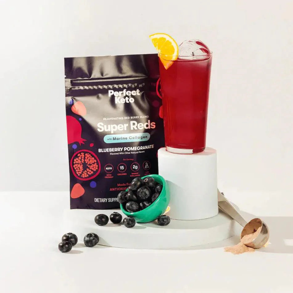 Perfect Keto Super Reds Pomegranate Blueberry Perfect Keto 96g P-PKRBB-PB20 Vital20