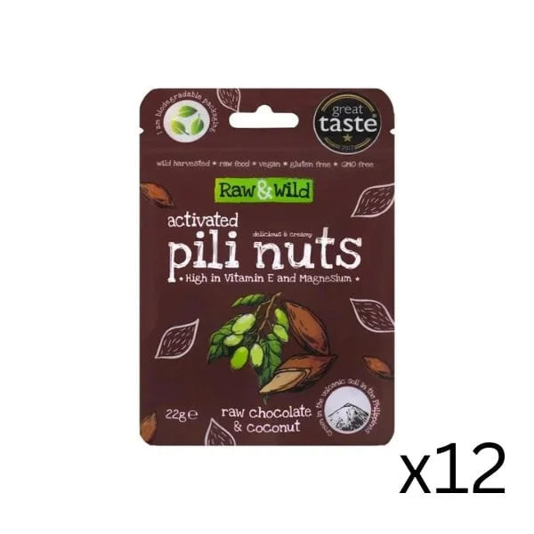 Pili Nuts Chocolate & Coconut Raw & Wild 22g x12 raw & wild Snacks 03200012